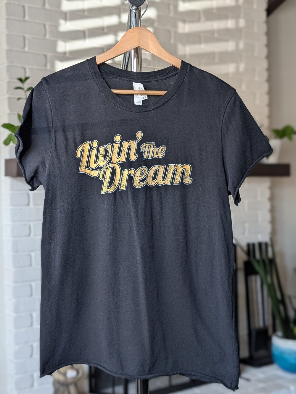 Bella Canvas Black 'Livin' The Dream' Graphic Tee Size Medium
